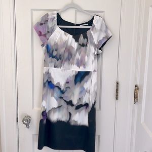Elie Tahari Watercolor print Sheath Dress, size 10